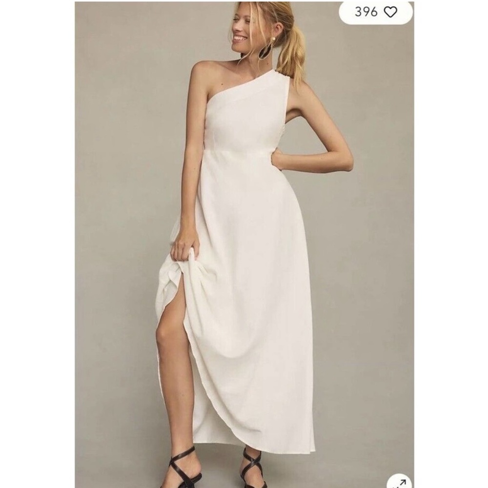 FARM Rio Asymmetrical One-Shoulder White Sundress
